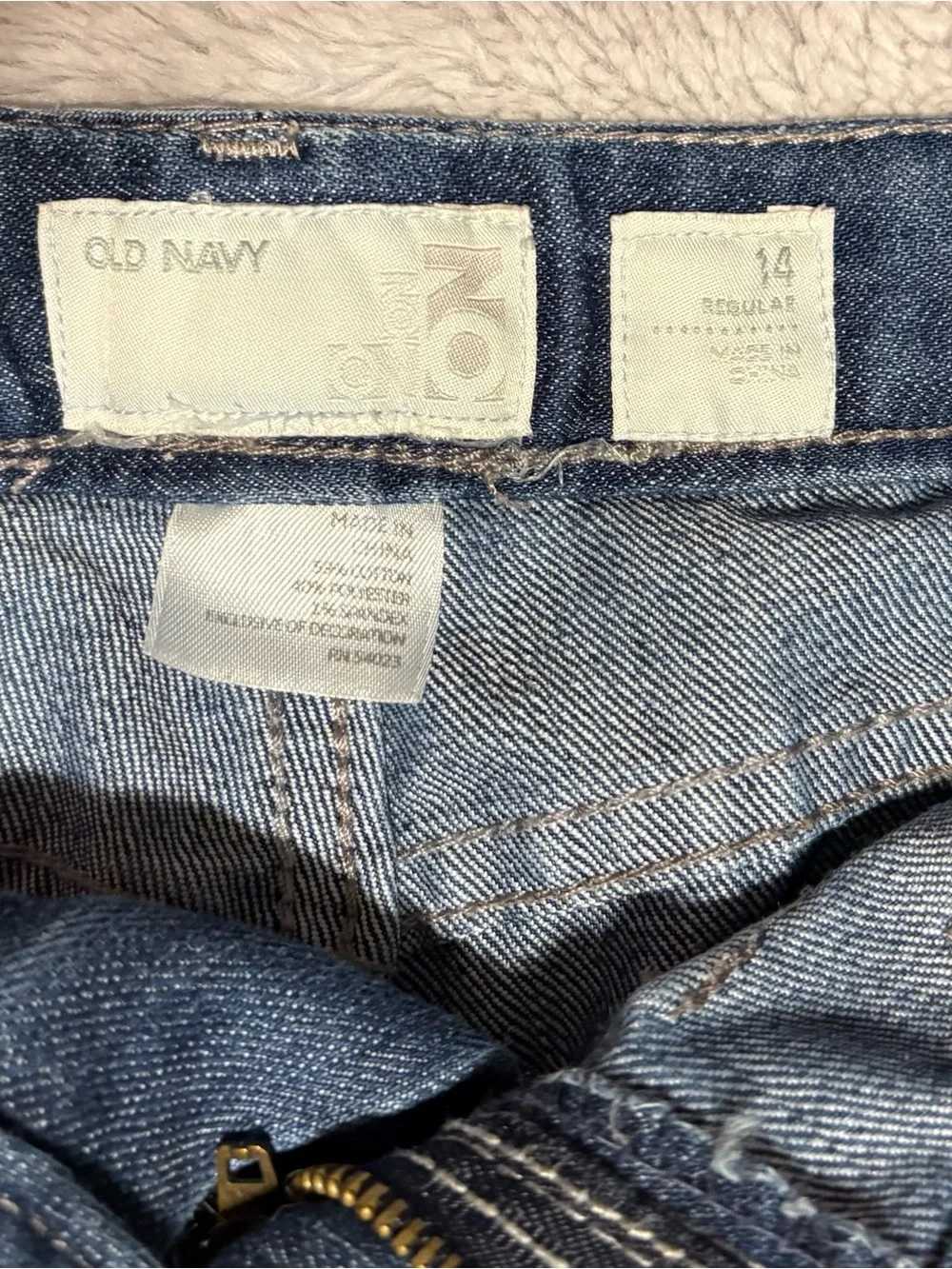 Old Navy Girls 14 Embroidered Denim Capri Jeans Adjustable Waist Y2K